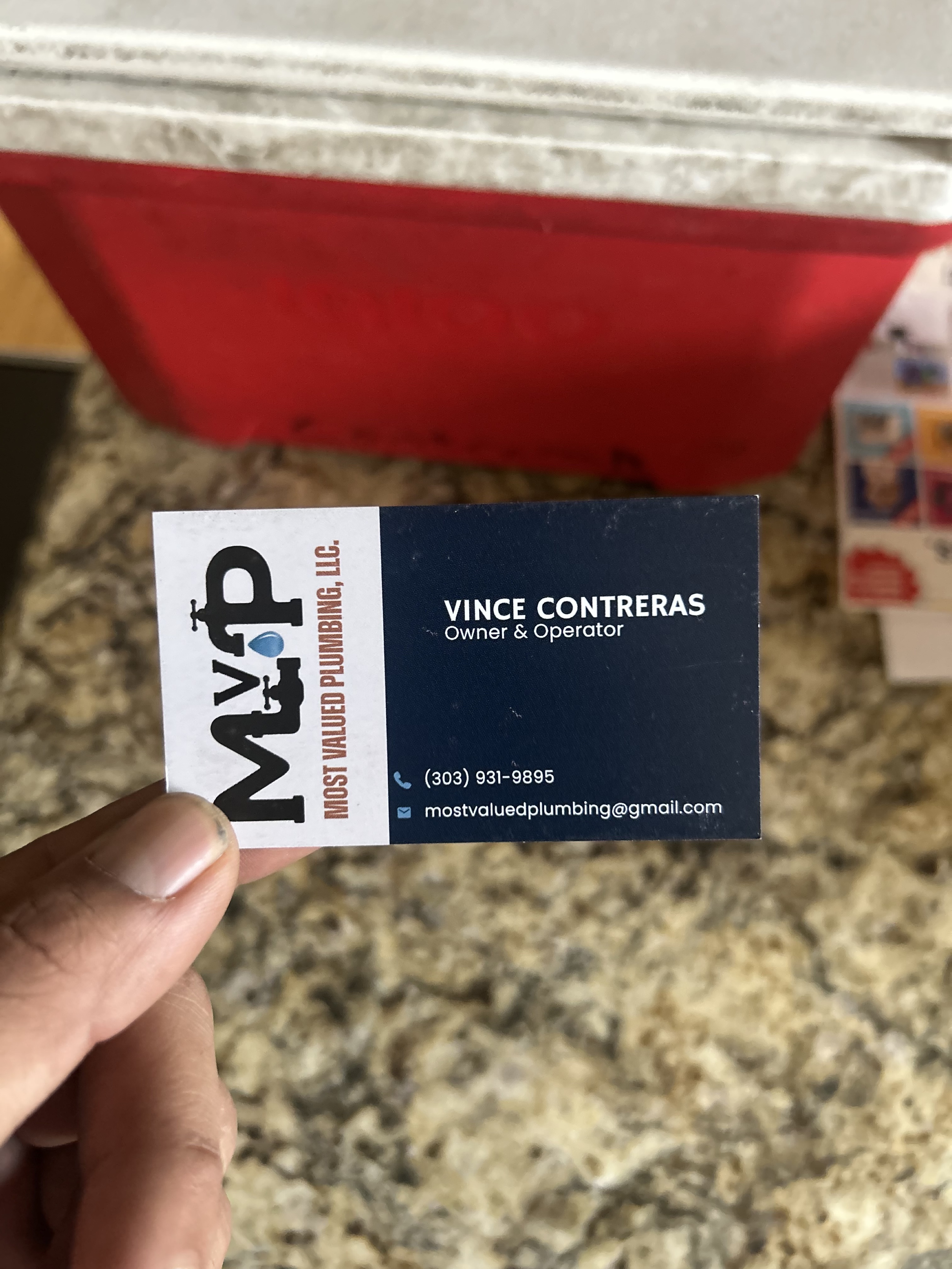 Business card for Most Valued Plumbing Services
